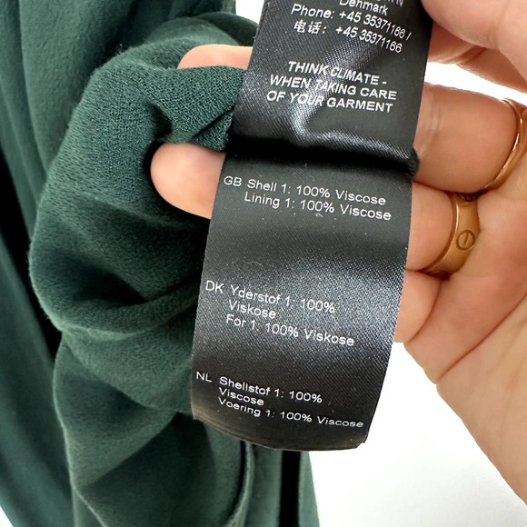 Samsoe & Samsoe Ginni Long Lace Back Dress in Darkest Spruce Size Small - Picture 10 of 10